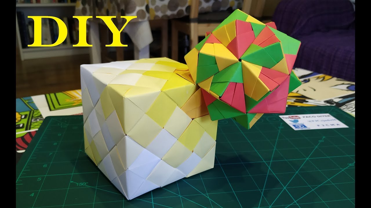 🔷ORIGAMI MODULAR 3D EASY🔷 cube and star / papiroflexia cubo y estrella / ORIGAMI MODULAR 3D FACIL
