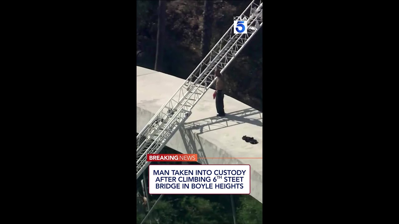 Man taken into custody after climbing 6th Steet Bridge