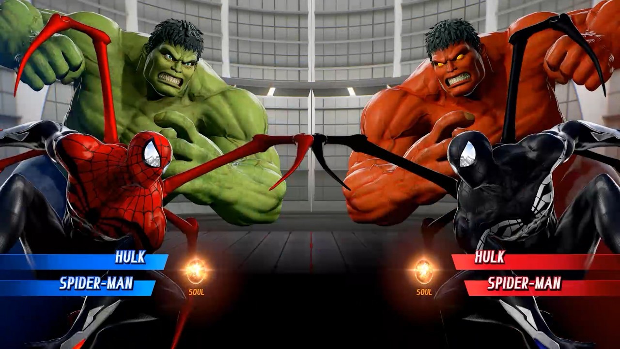 Hulk & Spiderman VS Red Hulk & Black Spiderman - Marvel vs Capcom Infinite