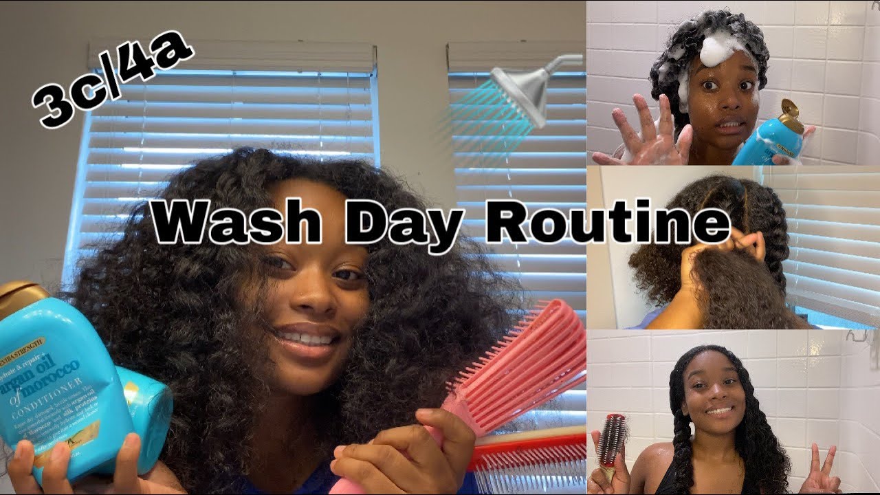 WASH DAY ROUTINE ON 3C/4A  CURLY HAIR