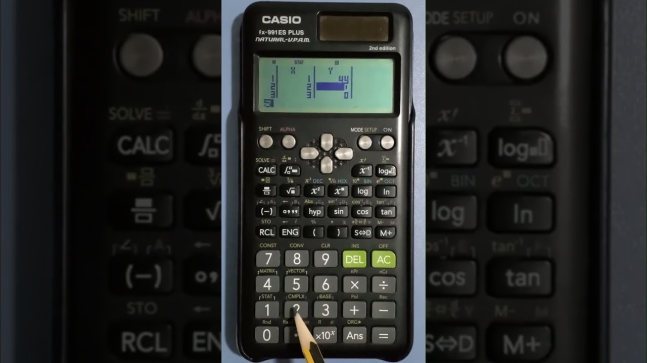 Finding the linear equation coefficients using Casio FX 991ES PLUS- #maths  #physics  #engineering