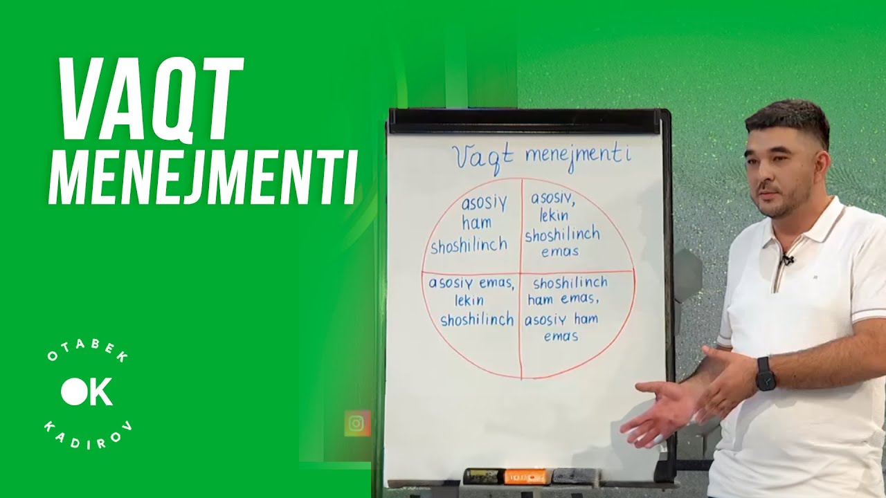 Vaqtni boshqarish nima uchun kerak Vaqt menejmenti #oydinhayot #vaqtqadri
