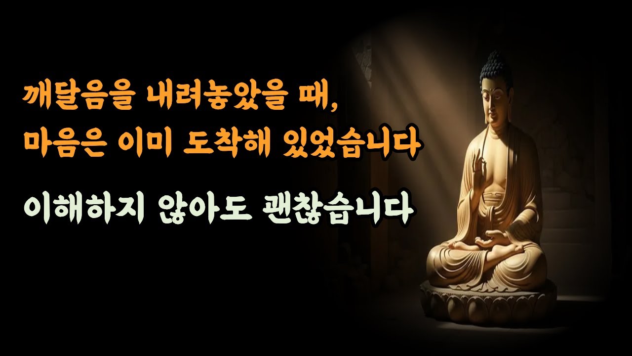 깨달음을 내려놓았을 때, 마음은 이미 도착해 있었습니다