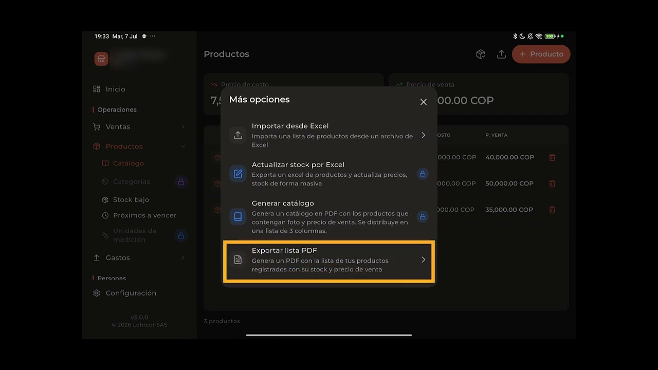 Descargar PDF productos (Tablet)