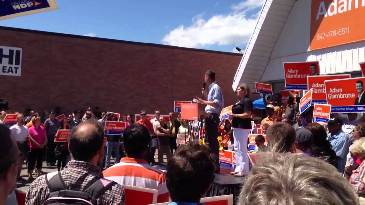Raw Video: Adam Giambrone Speech at his Rally Ontario NDP July 28, 2013