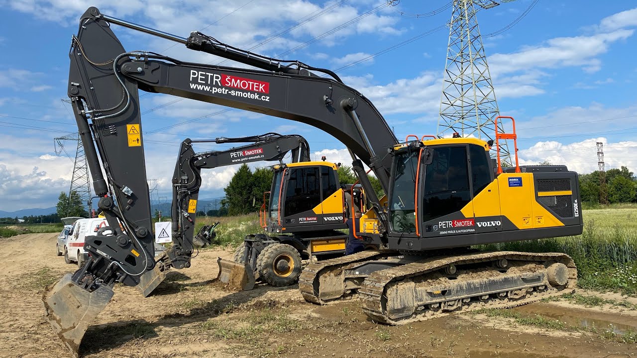 Výstavba Plynovodu - Sobotní Maraton 200 m / Volvo EC250 & Volvo EWR150E / 4K