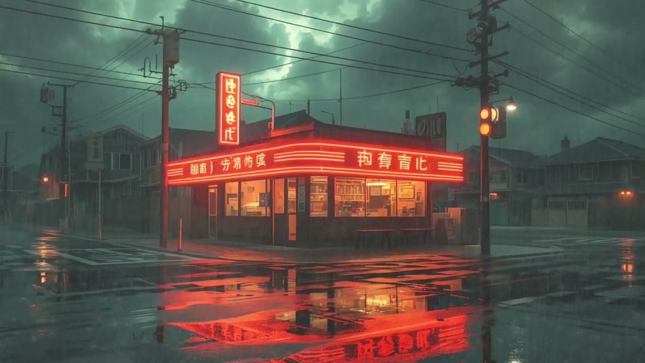 Cozy Rainy Café at Night ☔ Lofi Beats for Focus and Deep Relax