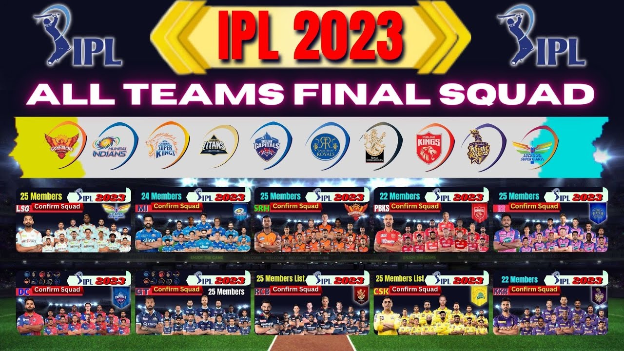 IPL 2023 | All Teams  Full & Final Squad |  all Teams Final Squad  list in #IPL_2023 |