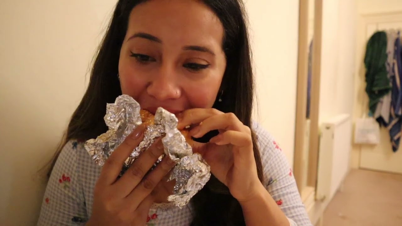 Eating Five Guys Cheeseburger ASMR ~ Eating Sounds