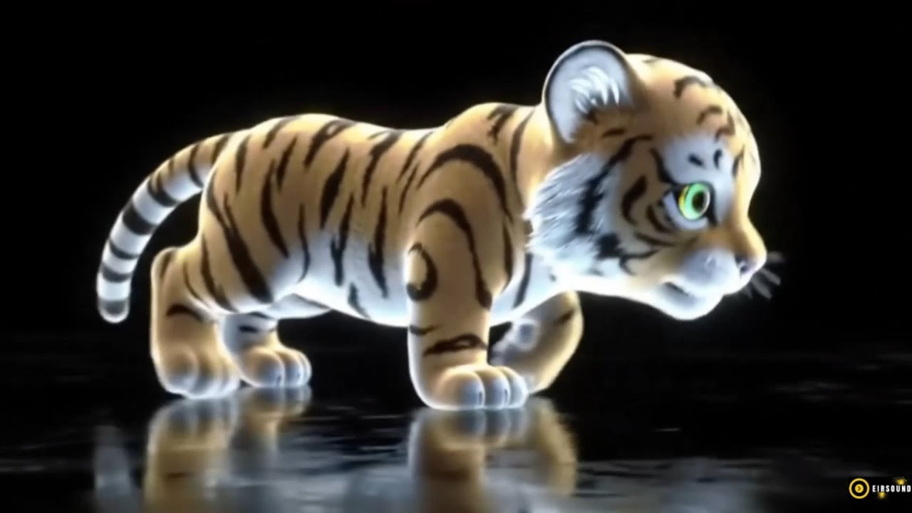Cute Neon Glow 3D Hologram  - Bunny, Bird, Tiger, and Wolf Holographic Display