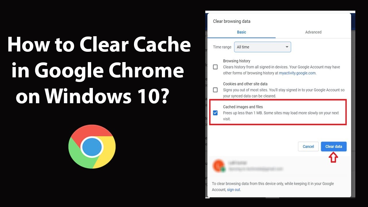 Как очистить кэш в Google Chrome на Windows 10?