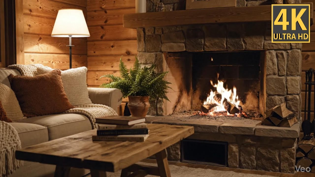 Relax Deeply with This 🔥 3-Hour Cozy Wooden Cabin Fireplace in 4K