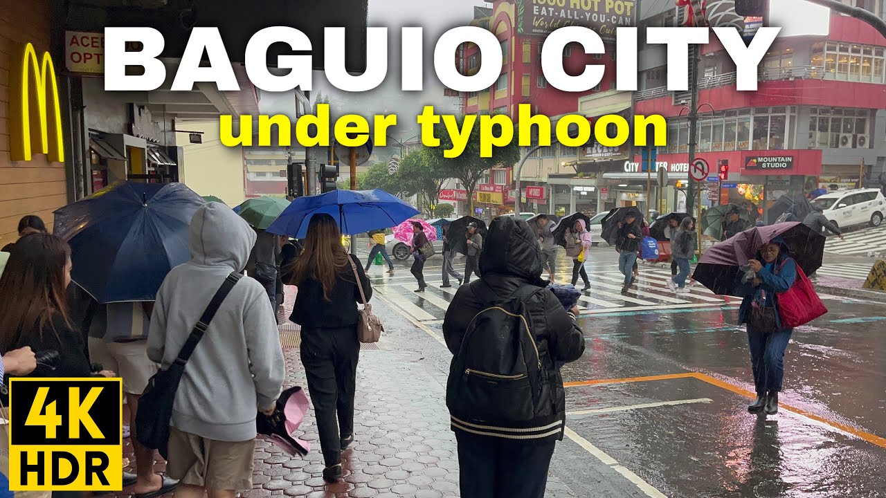 Baguio City Under Typhoon CARINA! | Walking in Heavy Rain & Wind - Baguio, Philippines
