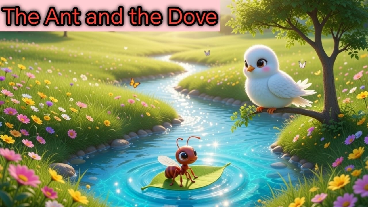 The Ant and the Dove Story for Kids | Cute Cartoon Animation| Kids Cartoon Story with Life Lesson
