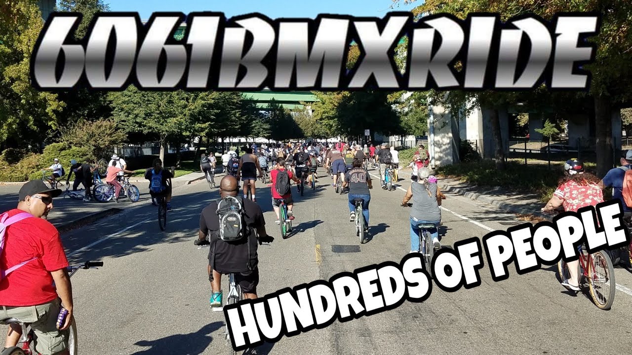 Massive Bike Ride In Downtown Sacramento (6061 Bmx Ride)