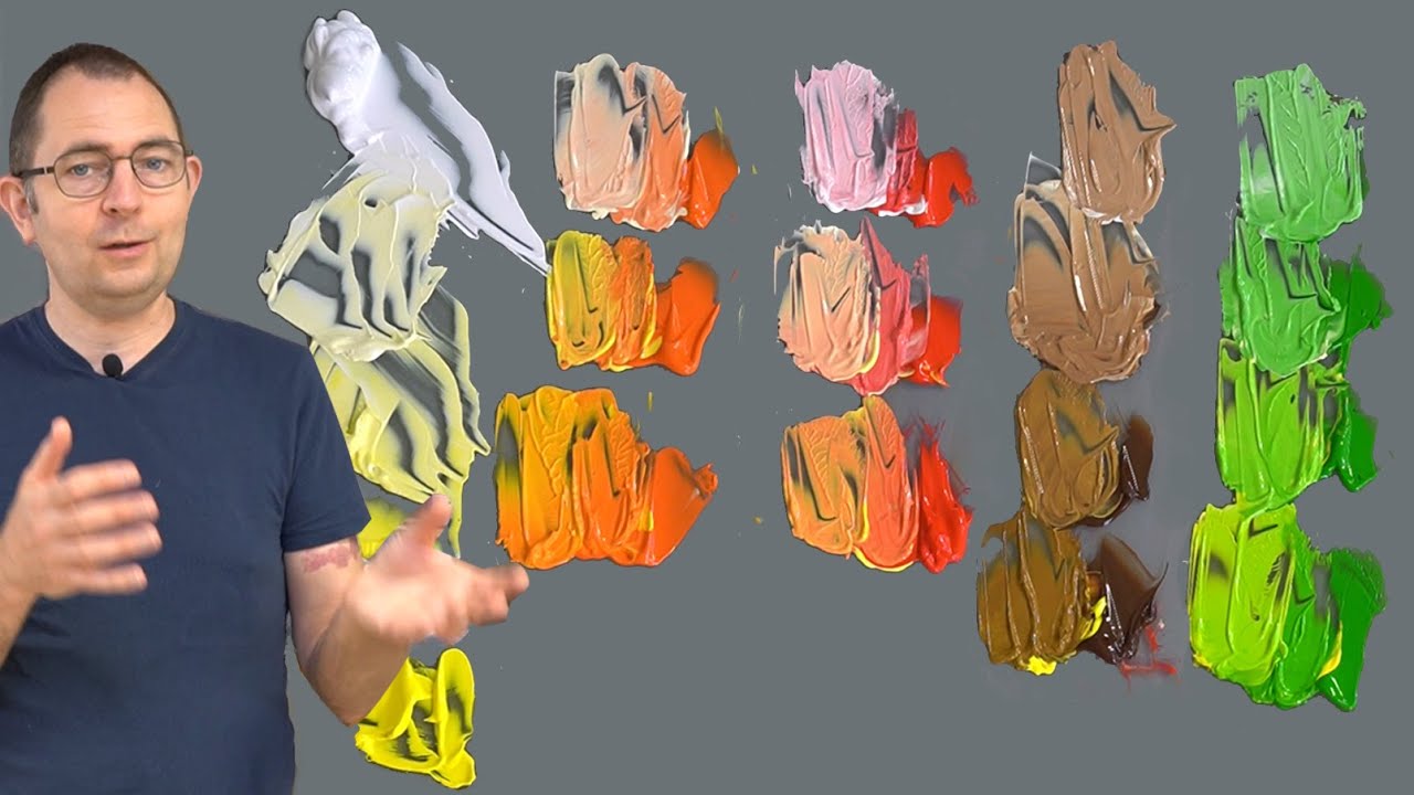 Lighten colors with white and or yellow with acrylics