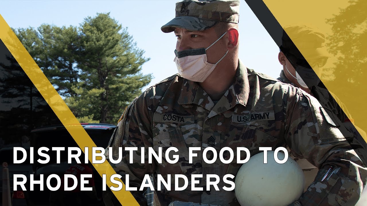 Rhode Island National Guard Helps Distribute Milk at McCoy Stadium