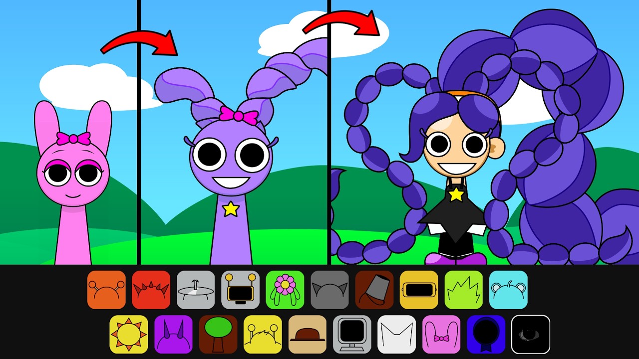 Making LILY LOVEBRAIDS POPPY PLAYTIME Chapter 5 from Pinki Sprunki Incredibox | My OC Sprunki Mod