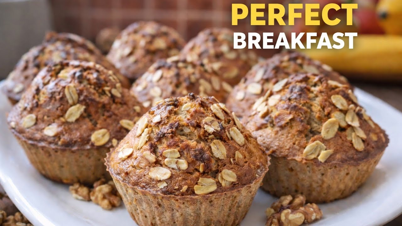 Healthy Walnut Oatmeal Muffins | Perfect Breakfast & Snack