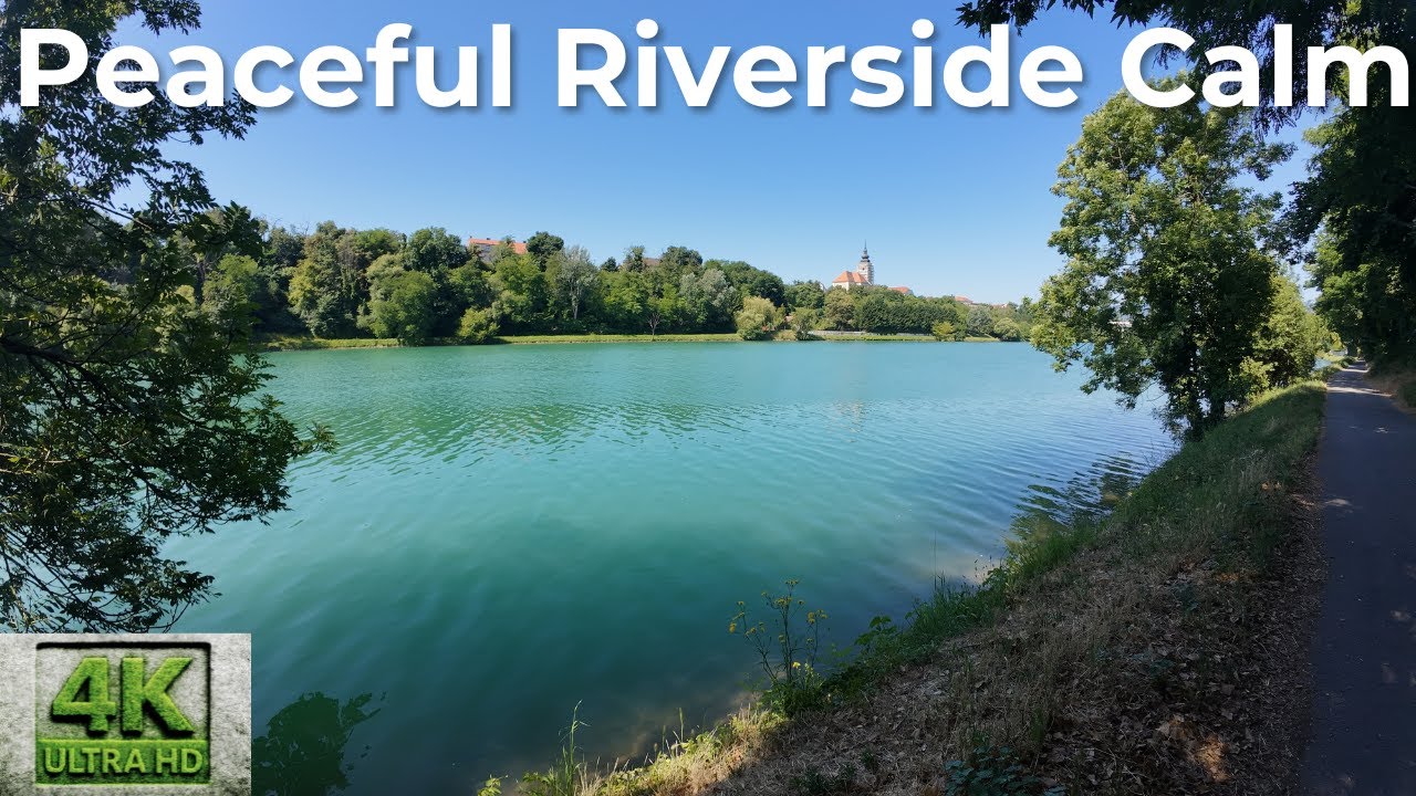 Peaceful Riverside Ambience  Calm Water Sounds & Gentle Nature  4K Relaxing Video