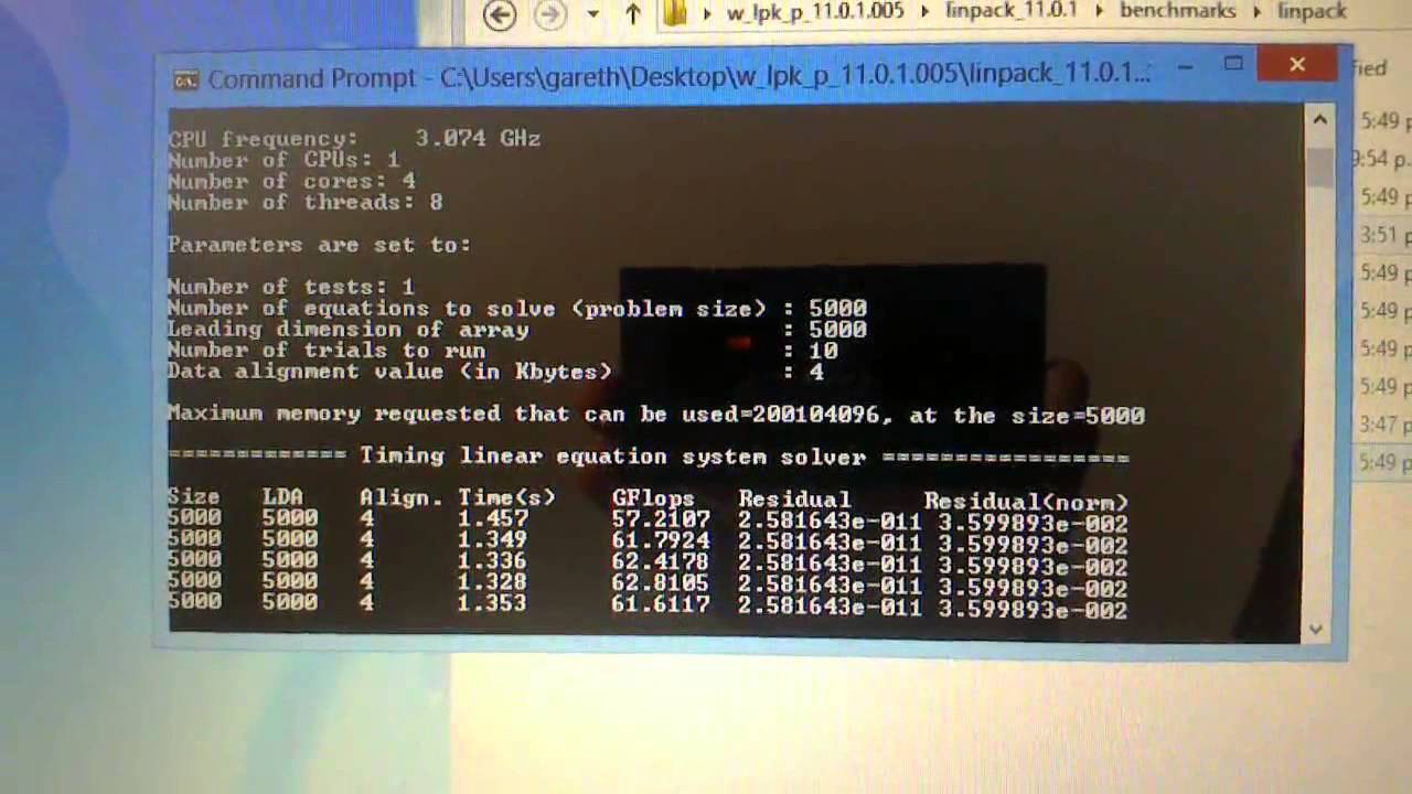 Linux vs Windows 8 linpack