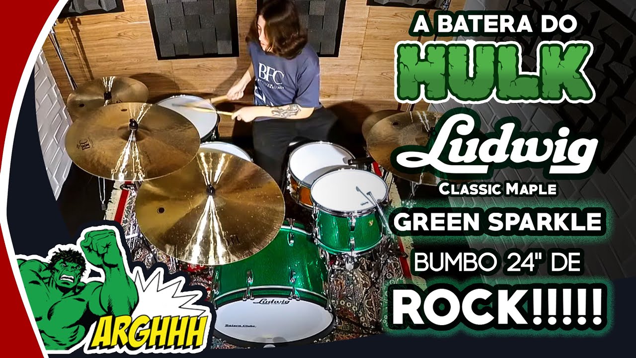Batera de ROCK RAIZ! LUDWIG Classic Maple Bumbo com 24