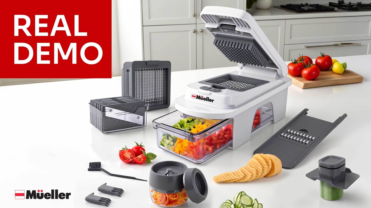 12 Blade Vegetable Chopper & Spiralizer by Mueller - How to Use + Results