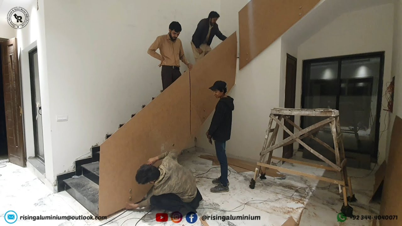 How to Make Stair Railing Fharma MDF | Glass Railing Fharma Making Process | Fharma bnany ka Tarika