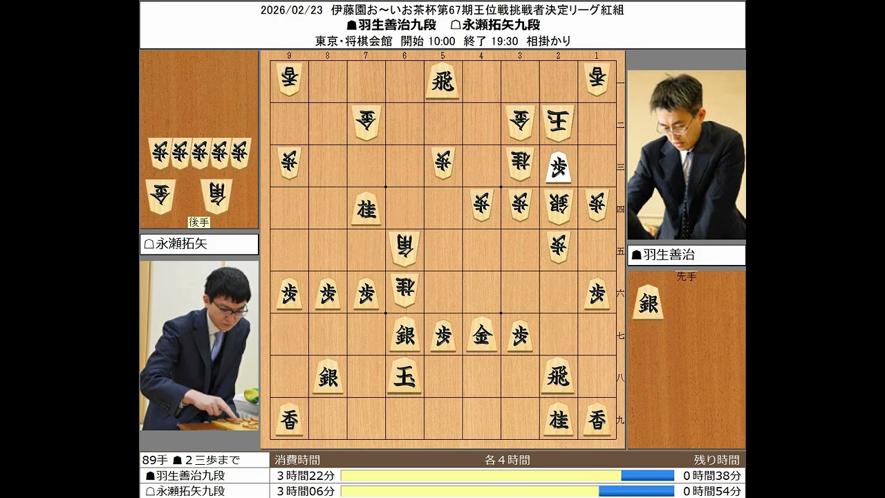 【将棋】羽生善治九段 永瀬拓矢九段 20260223【棋譜】