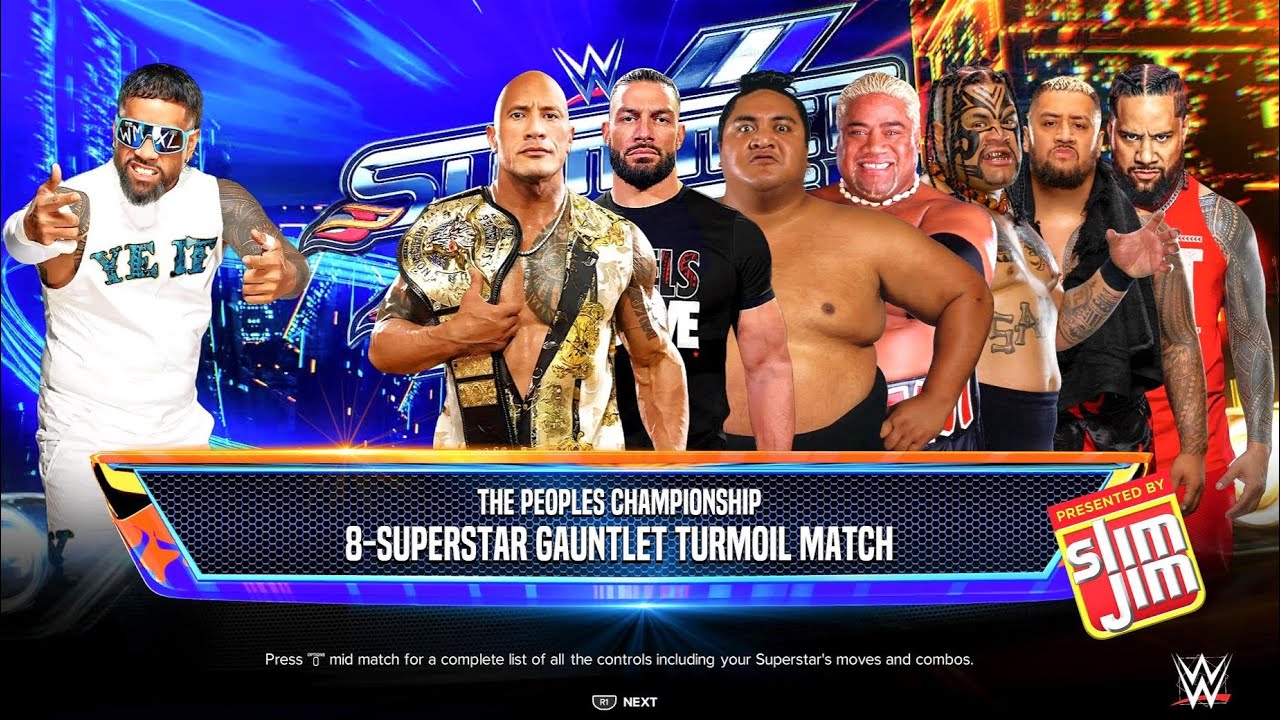 Jey Uso vs. The ENTIRE BLOODLINE! 1v7 Guantlet Match for The People's Championship | WWE 2K24