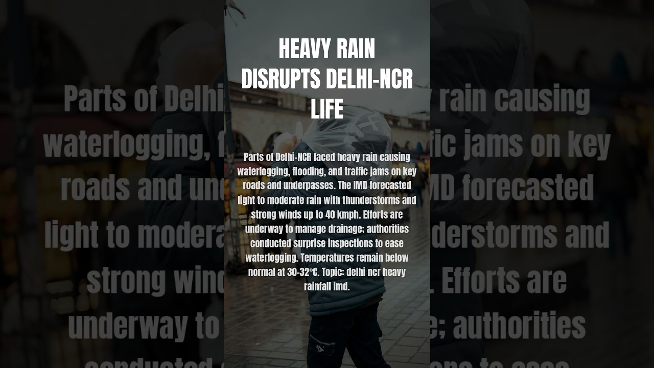 Delhi-NCR Floods 2025: Heavy Rain Causes Chaos | IMD Update
