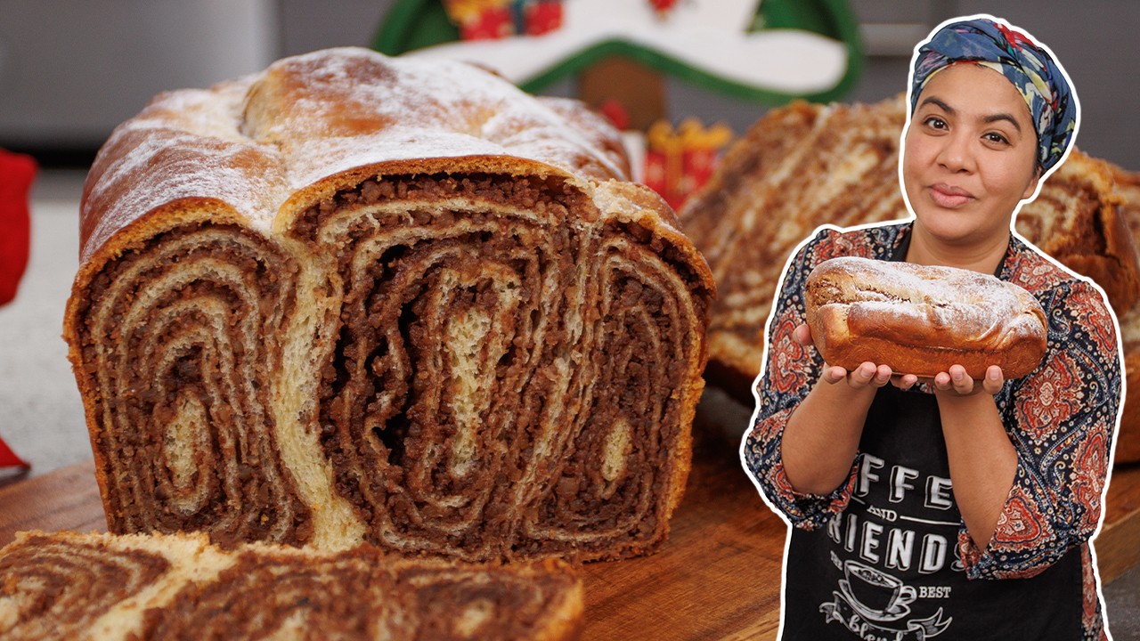 PAN rollo de NUEZ , receta NAVIDEÑA 🎄