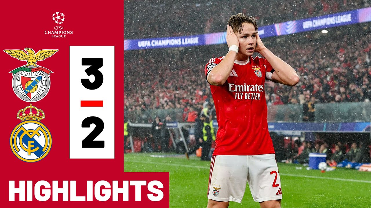 Benfica vs Real Madrid 3-2 HIGHLIGHTS & GOALSChampions League 25/26