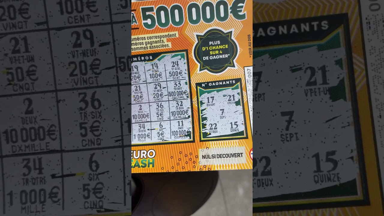 &euro;100.00 CASH #gains #win #17 #21 #fdj #illiko #grattage #abonnetoi #cash #shorts