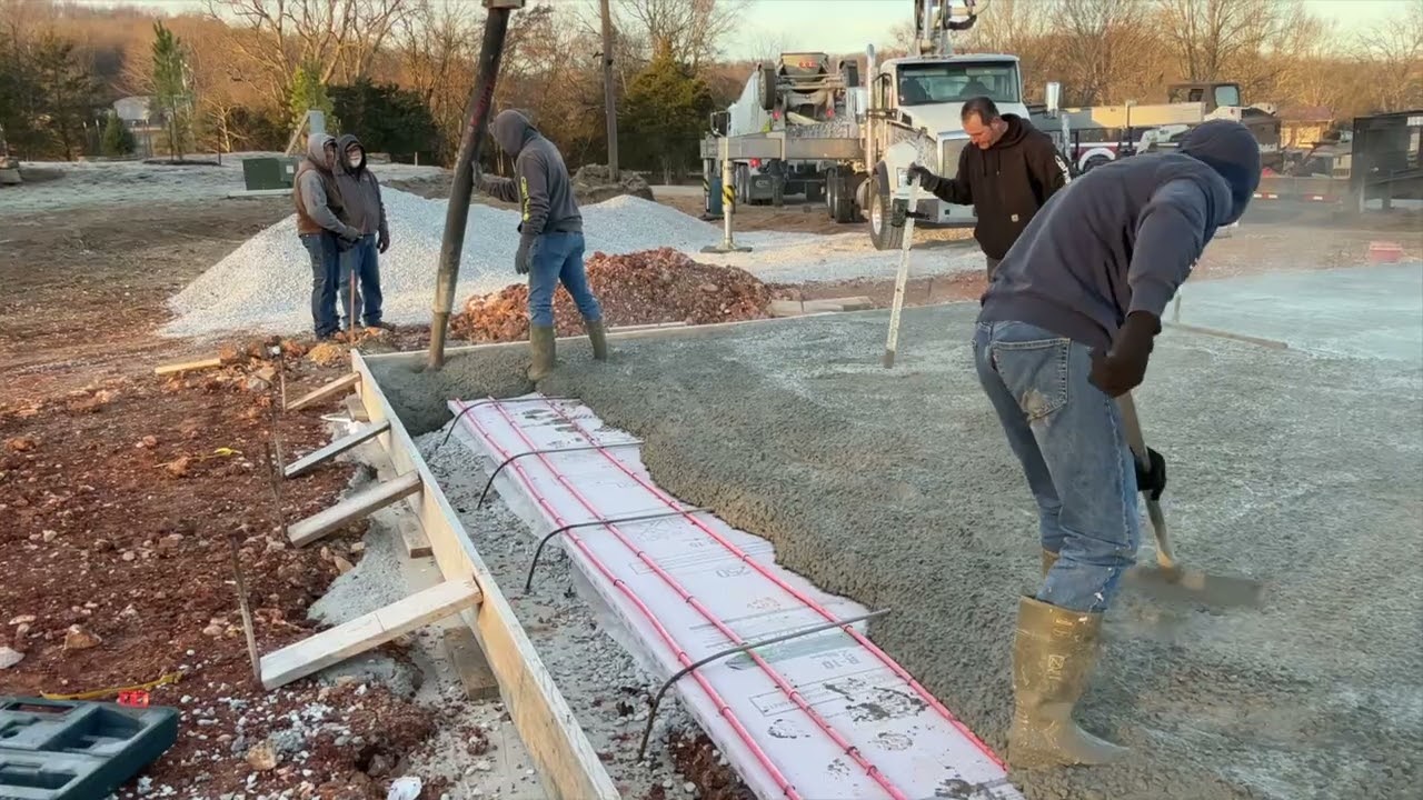 Barn Slab Pour   Hydronic Radiant Heating