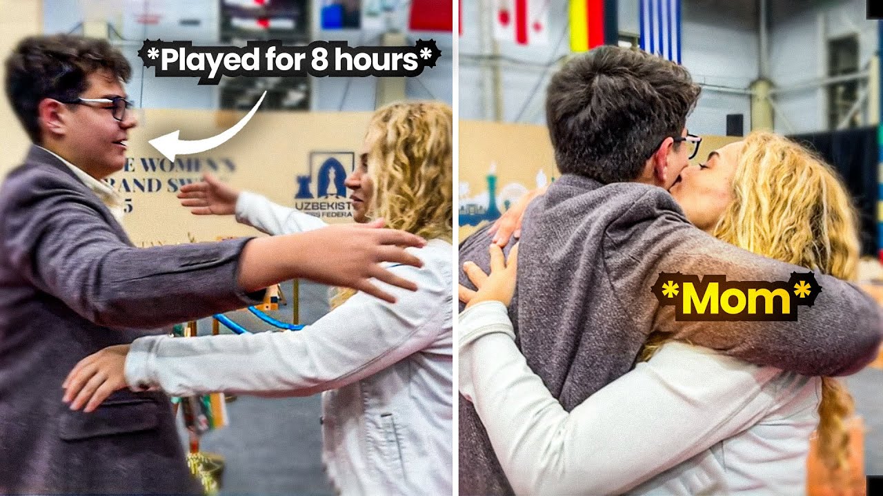 Beautiful Moment as Mother Hugs Son After the Longest Game of the FIDE Grand Swiss 2025