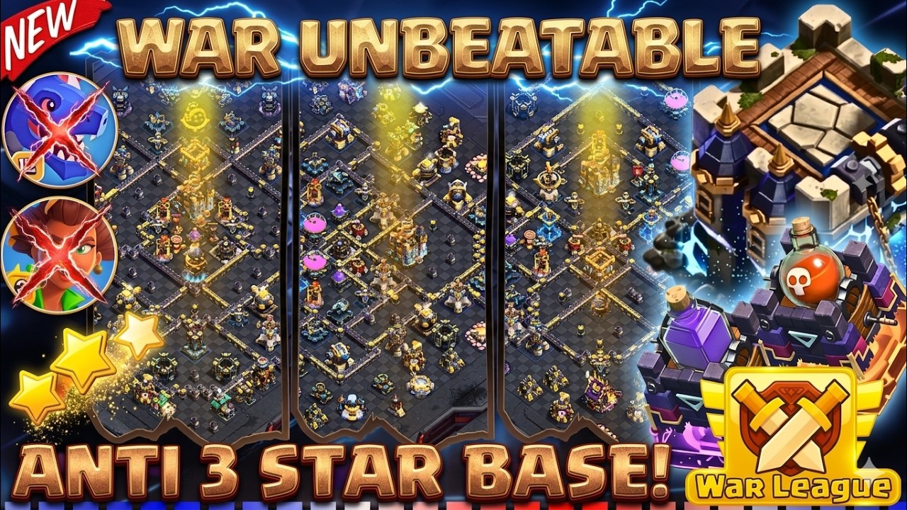 ​COPY & WIN! Best TH18 War Bases for CWL (Anti-3 Star Links)