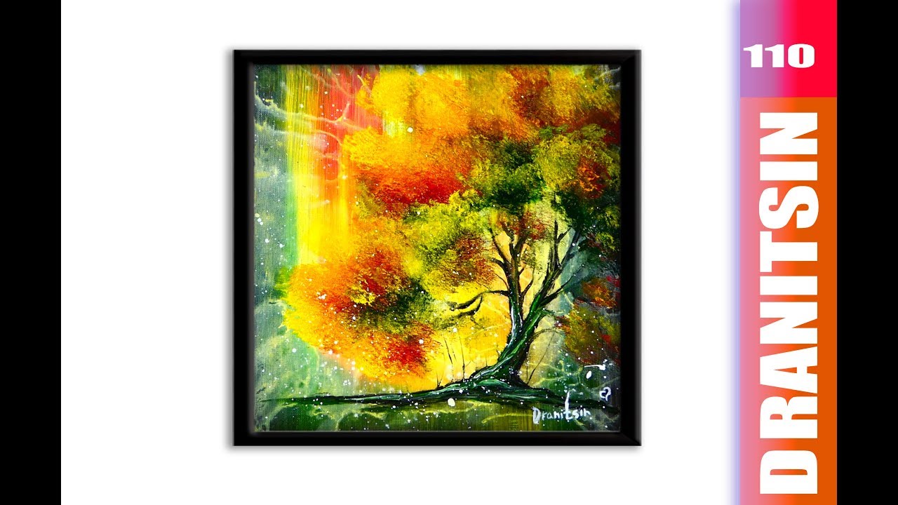 Colorful Tree | Easy acrylic painting for beginners | Oval Brush Art