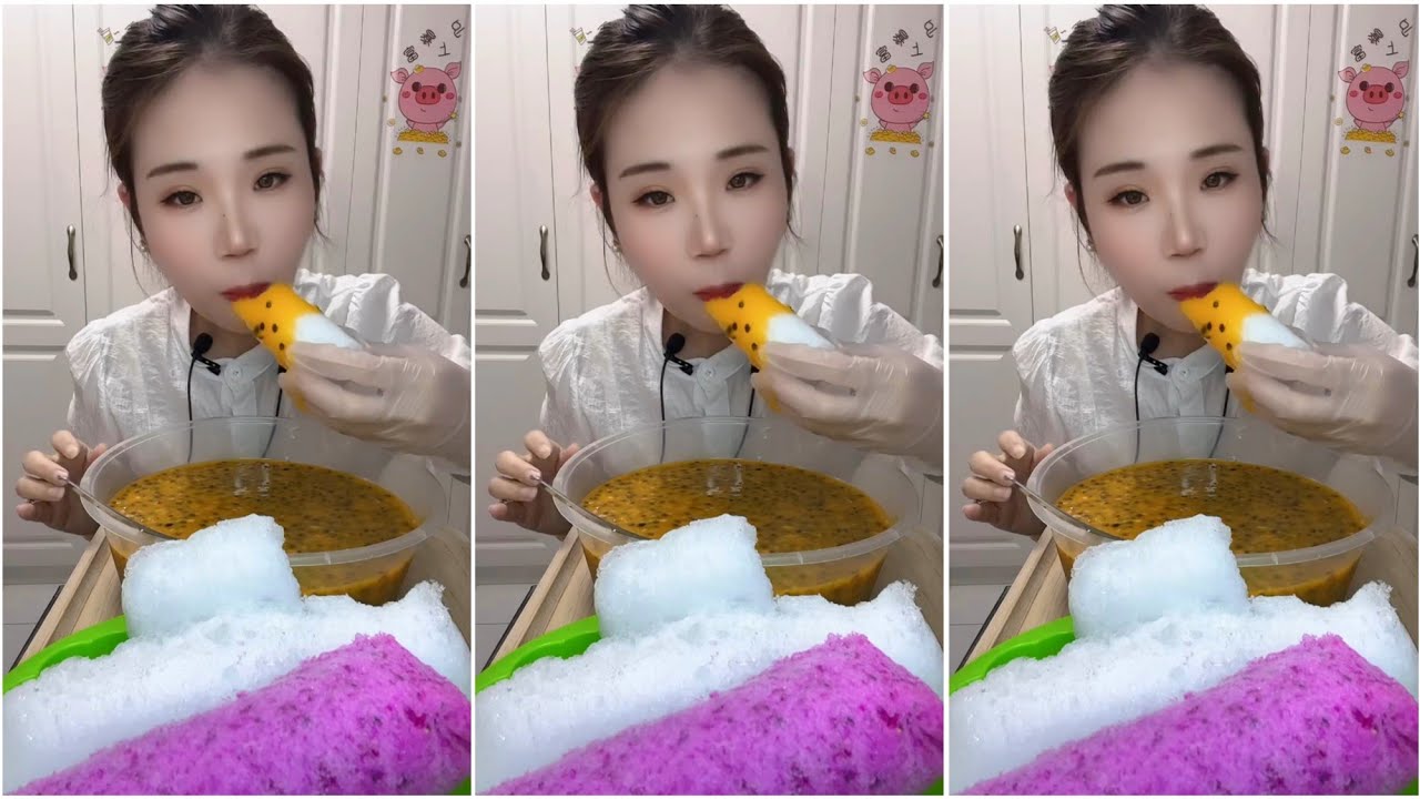 ASMR ICE EATING with PASSION FRUIT | RELAX VIDEO