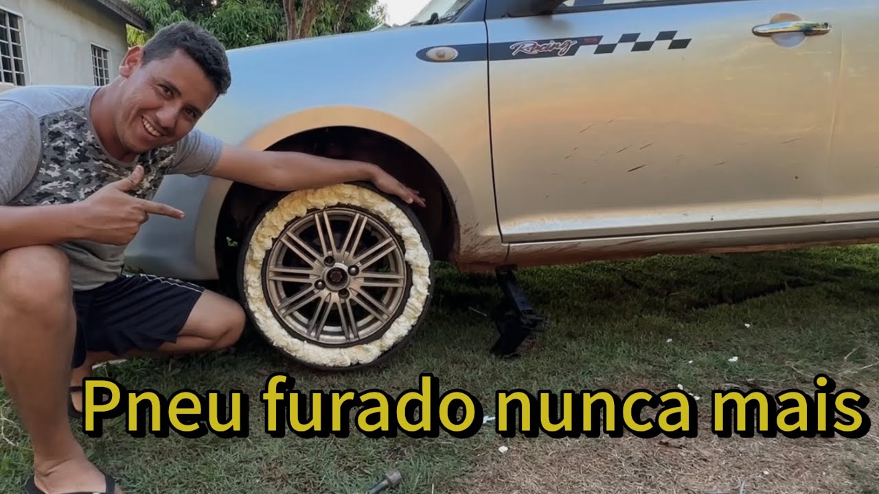 Espuma expansiva no pneu ideia caseira pneu furado nunca mais