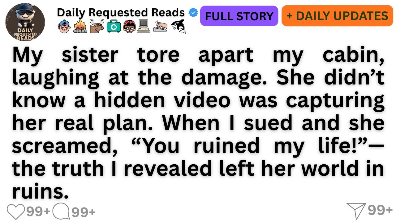 My sister tore apart my cabin, laughing at the damage. She didn’t know a hidden video was .....