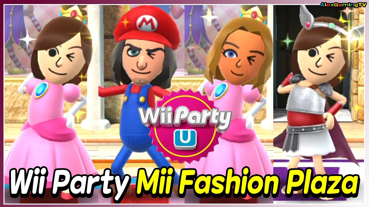 Wii Party U Mii Fashion Plaza gameplay (Advanced Com) Guest F vs Laura vs Massimo vs Alice