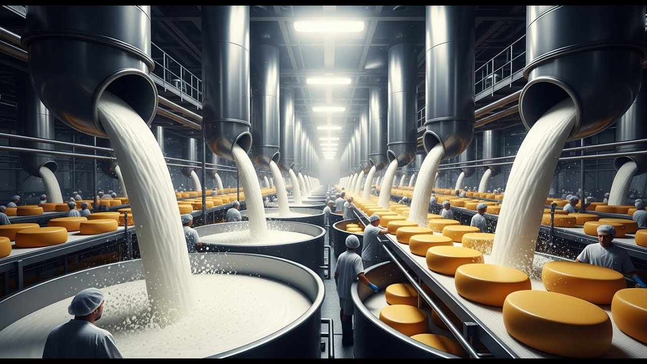 MILLONES DE LITROS DE LECHE PROCESADOS 🧀  PARA HACER LOS MEJORES QUESOS DEL MUNDO #queso #comida