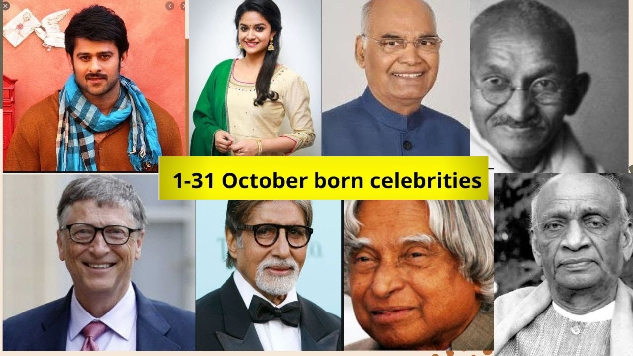 Celebrities Born in October | 1 to 31 October |  Indian  Celebrities birthdays in October