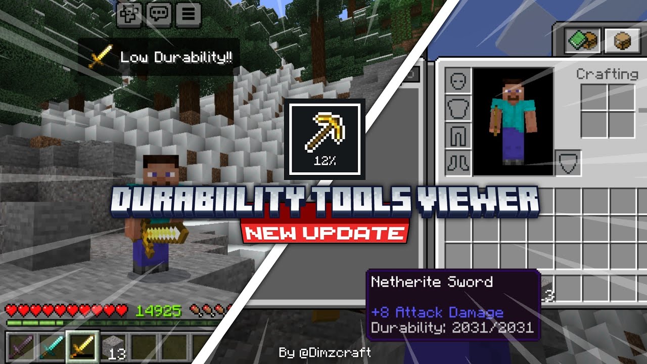 Durability Tools Viewer Update v1.2.0 | Texture Pack Minecraft Bedrock/Pocket