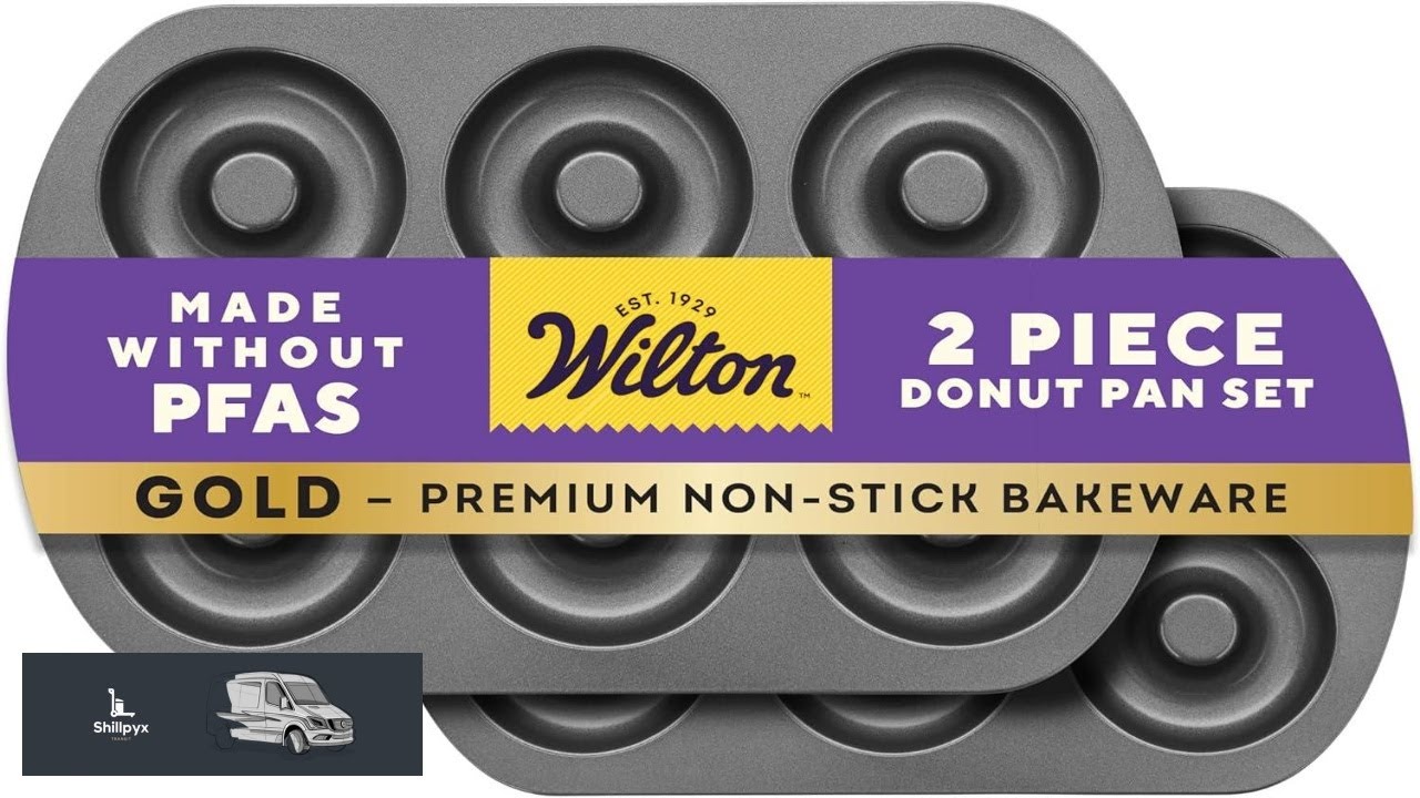Wilton Gold Non Stick 2 Piece Donut Pan Set Stainless Steel Bakeware Made
