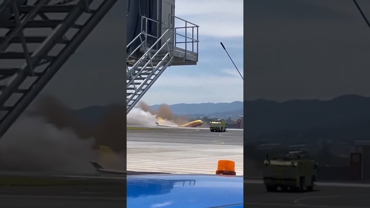 The TERRIFYING Crash Of DHL Boeing 757 Cargo Plane! #shorts #viral