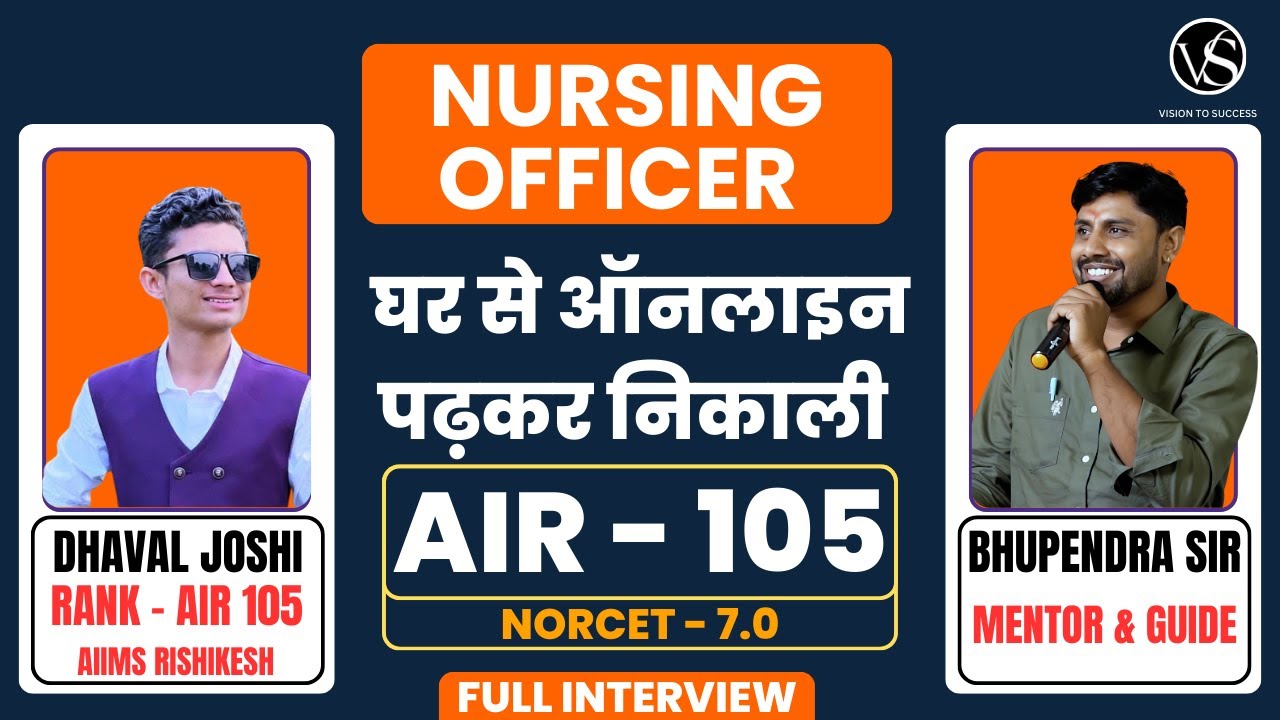 AIR 105 | DHAVAL JOSHI CRACKS NORCET 7.0 WITH ONLINE COURSE | EXCLUSIVE INTERVIEW WITH BHUPENDRA SIR