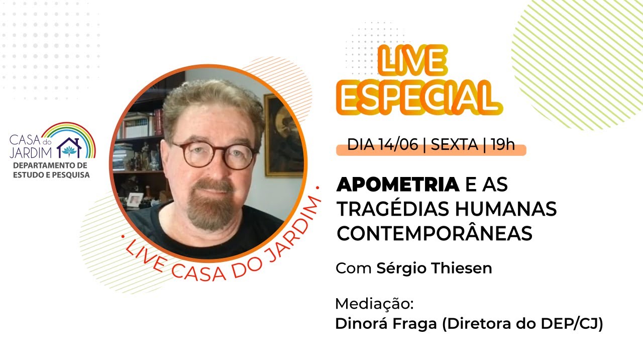 Apometria e as Tragédias Humanas Contemporâneas com Dr. Sérgio Thiesen e mediação de Dinorá Fraga.