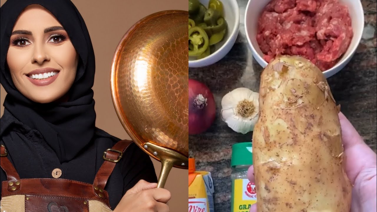 بطاطا مع اللحم المفروم والاجبان